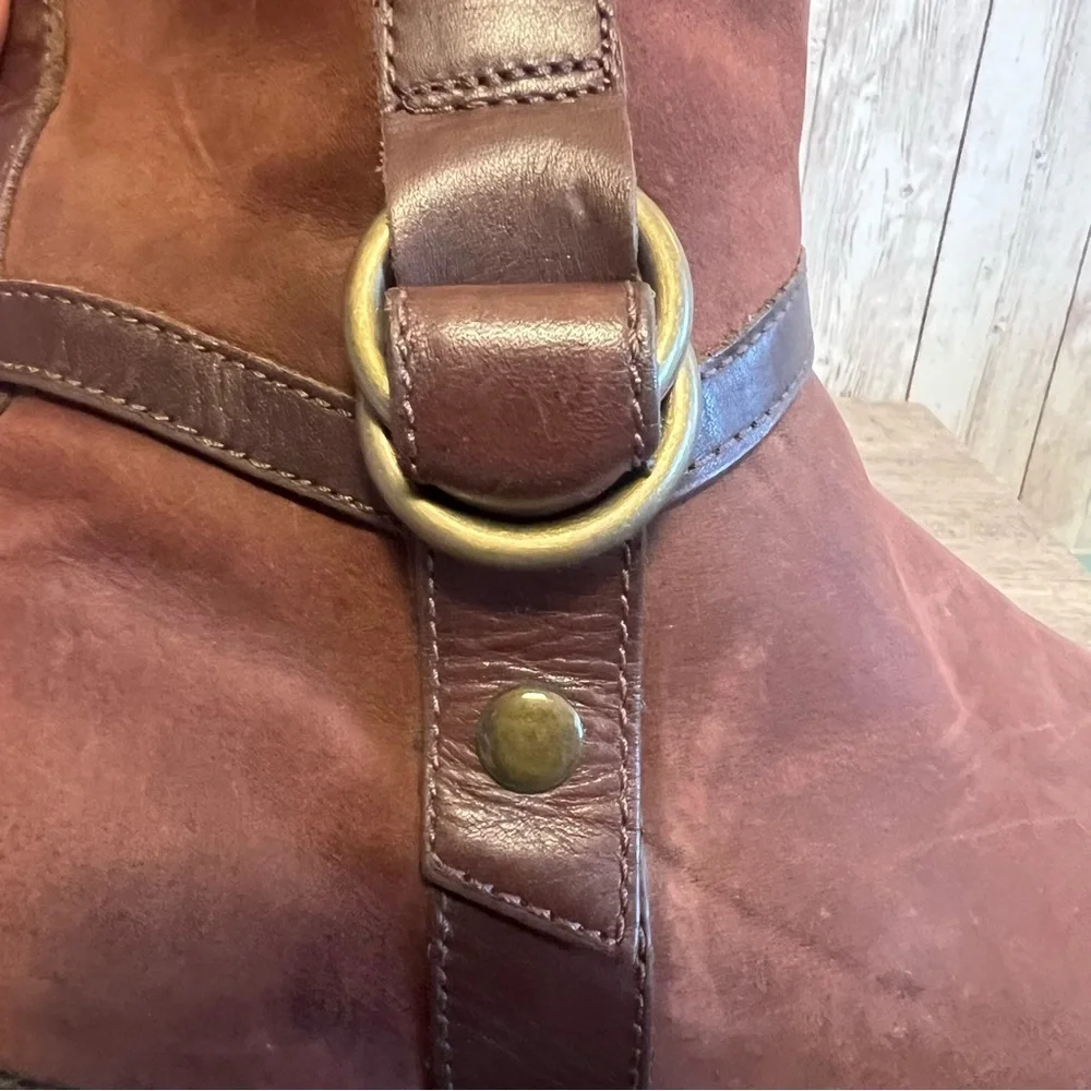 Cole Haan Dark Brown Tall Leather Riding Boots Preppy Country Womens 7.5